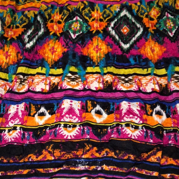 Vibrant Tribal Multicolor Top with Crisscross Back - Picture 2 of 5